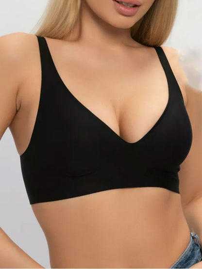 Basic French Push-up Wireless Bra Black