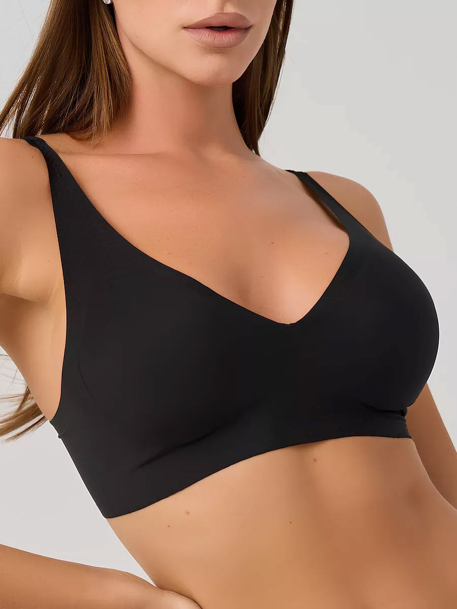 Basic French Push-up Wireless Bra Black