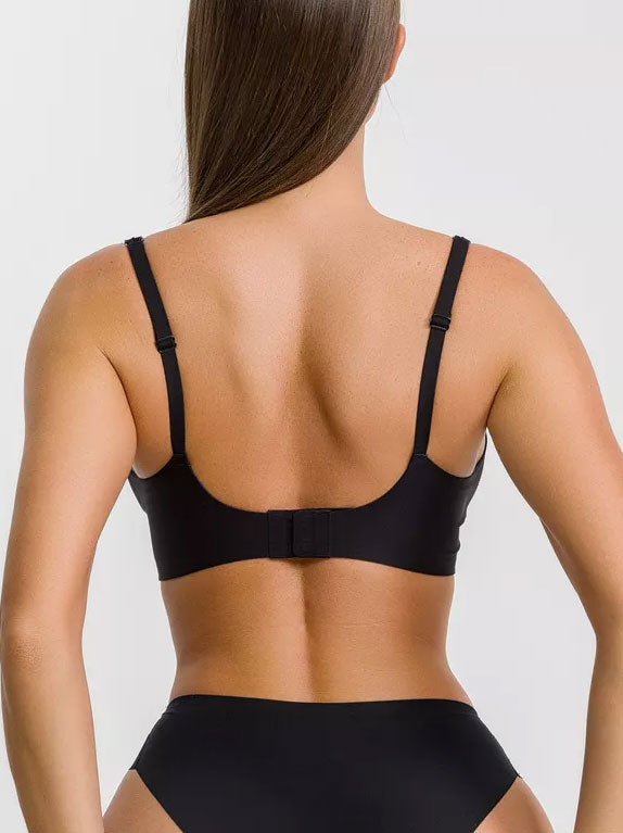 Basic French Push-up Wireless Bra Black