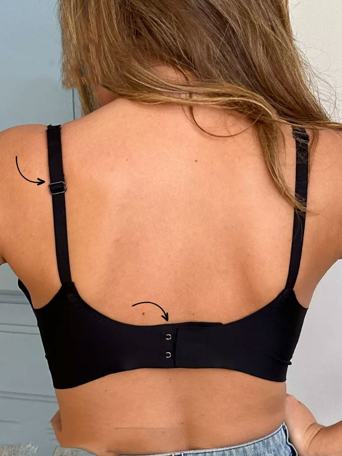 Basic French Push-up Wireless Bra Black