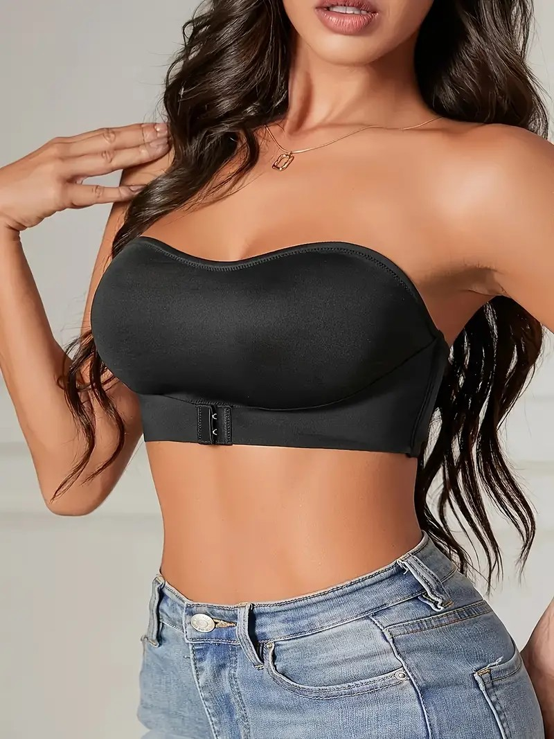 Sexy Front Clasp Shaping and Lifting Wireless Breathable Bra Black