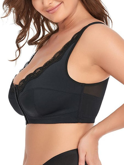 Lace Vest-style Push Up Wireless Bra Plus Size