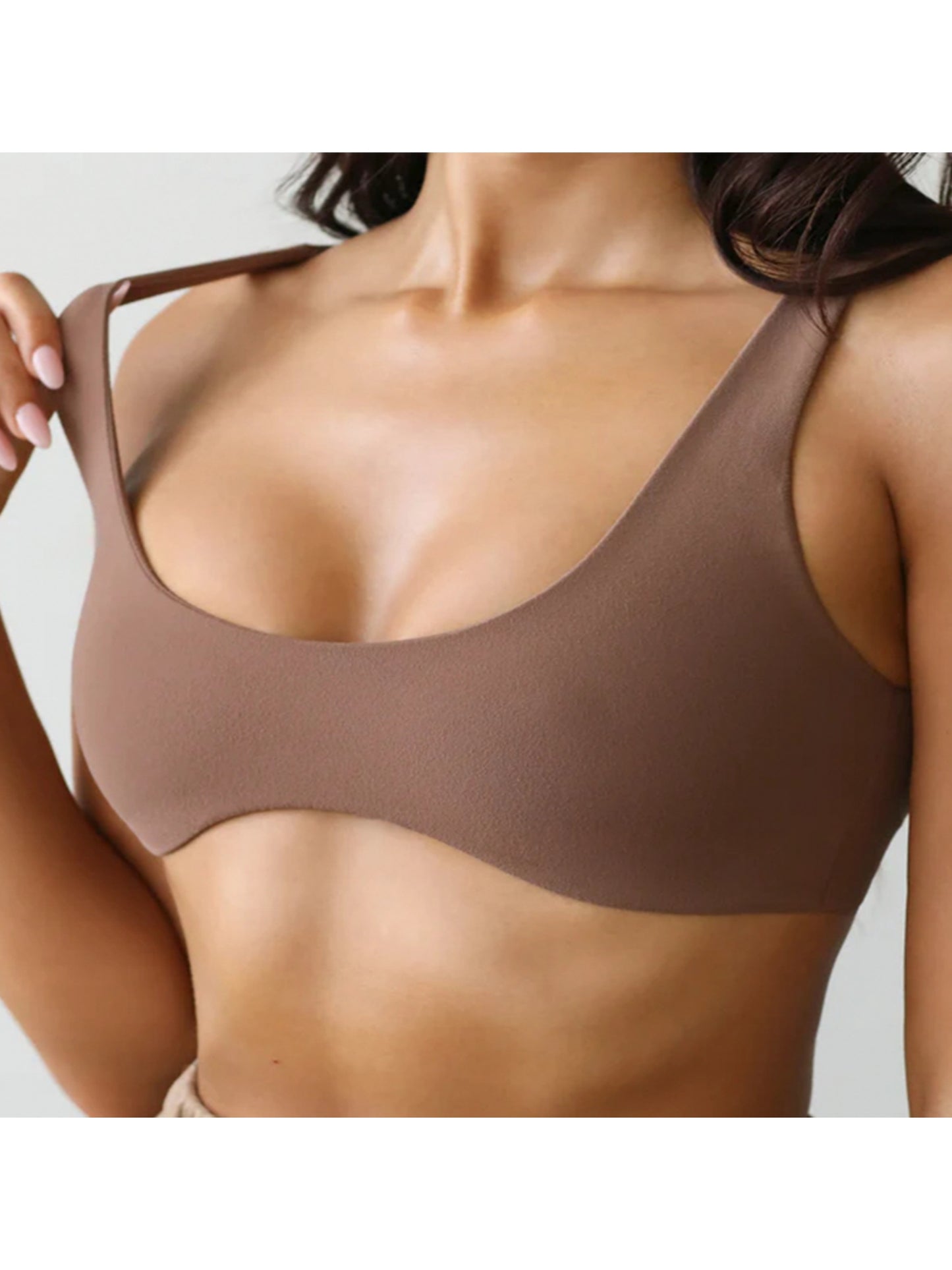 Sexy Low Support Push Up Sports Bra Tan