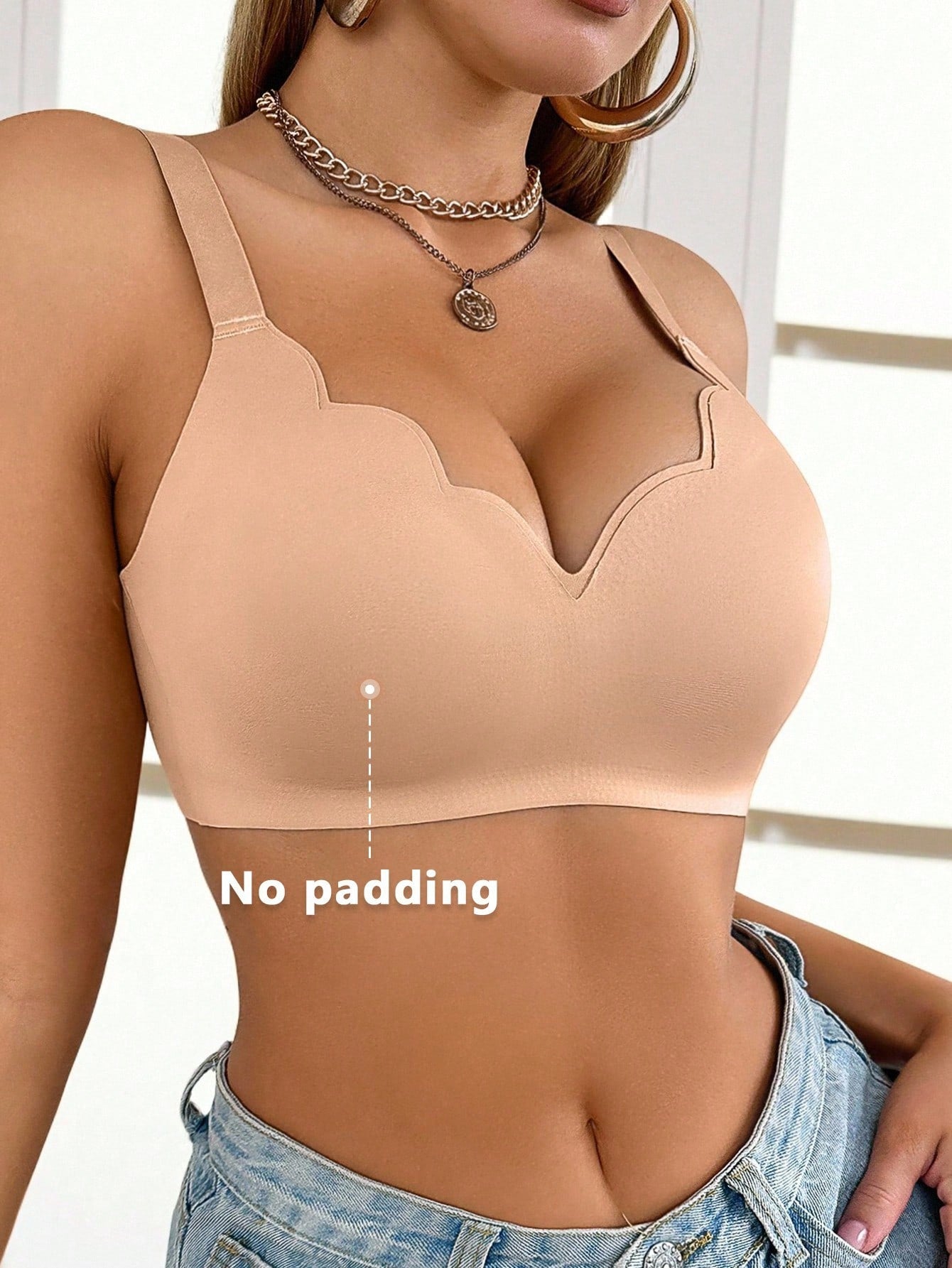 Sexy Lift Lightweight Double-Layer Breathable Wireless Bra with Wavy Edges