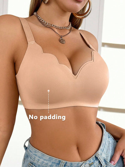 Sexy Lift Lightweight Double-Layer Breathable Wireless Bra with Wavy Edges