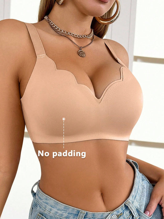 Sexy Lift Lightweight Double-Layer Breathable Wireless Bra with Wavy Edges
