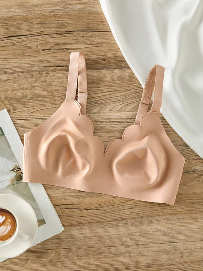Sexy Lift Lightweight Double-Layer Breathable Wireless Bra with Wavy Edges