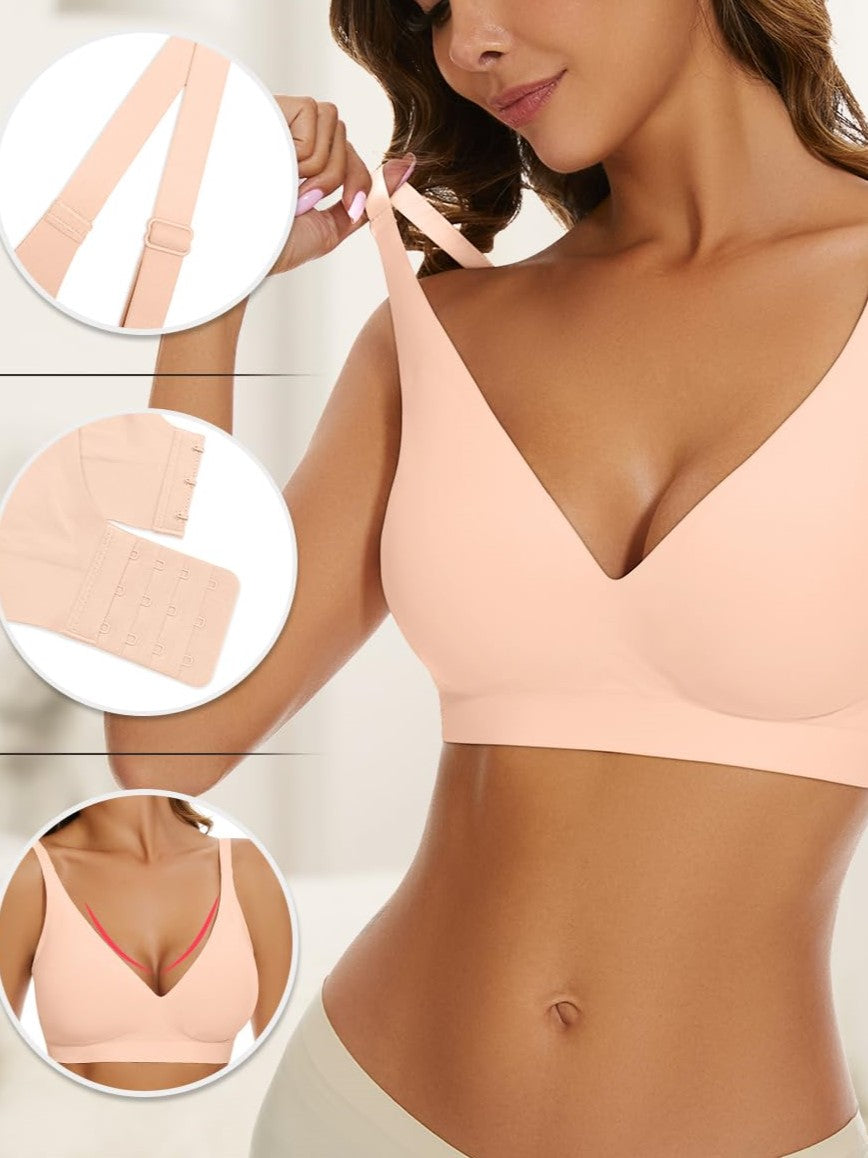 Basic French Push-up Wireless Bra Nude