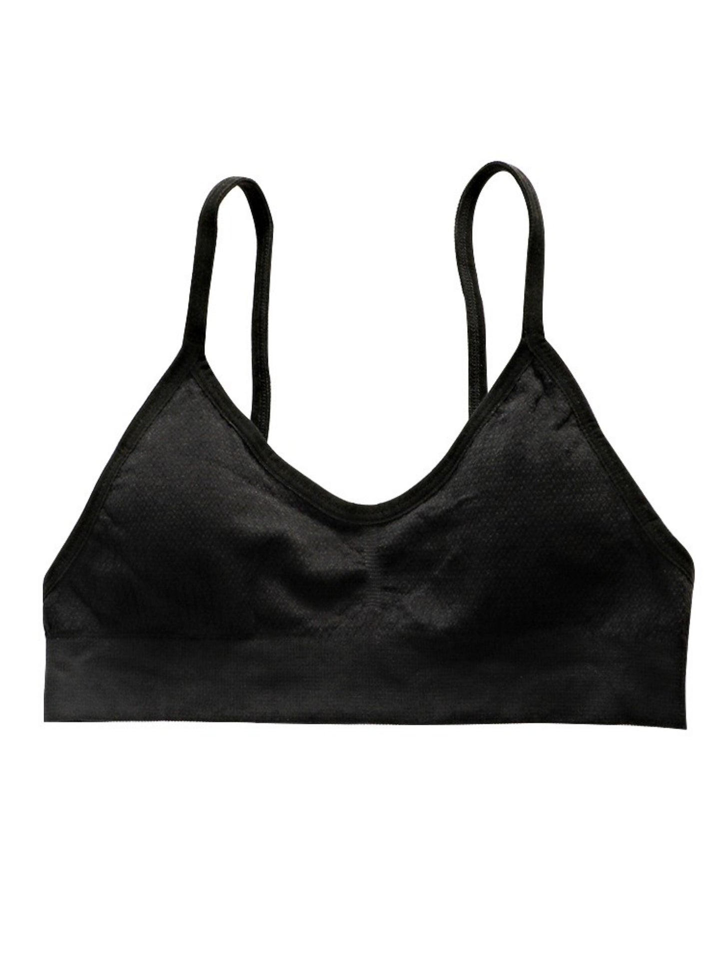 Simple Solid Wireless Bra, Comfy & Breathable Intimates Bra Black