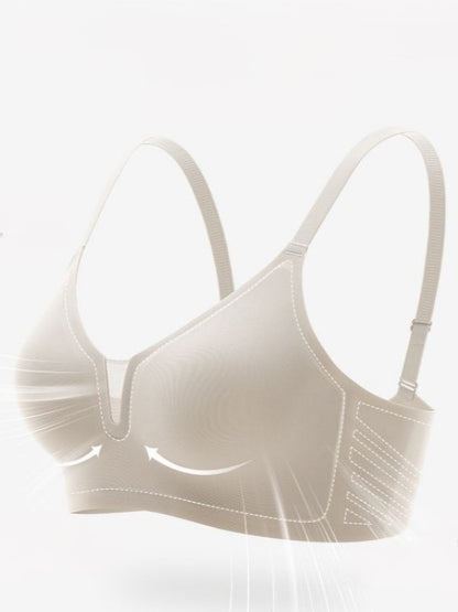 Low-neck Seamless Push-up Wieless Bra Ivory