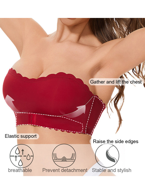 Front buckle push-up strapless invisible women's bra