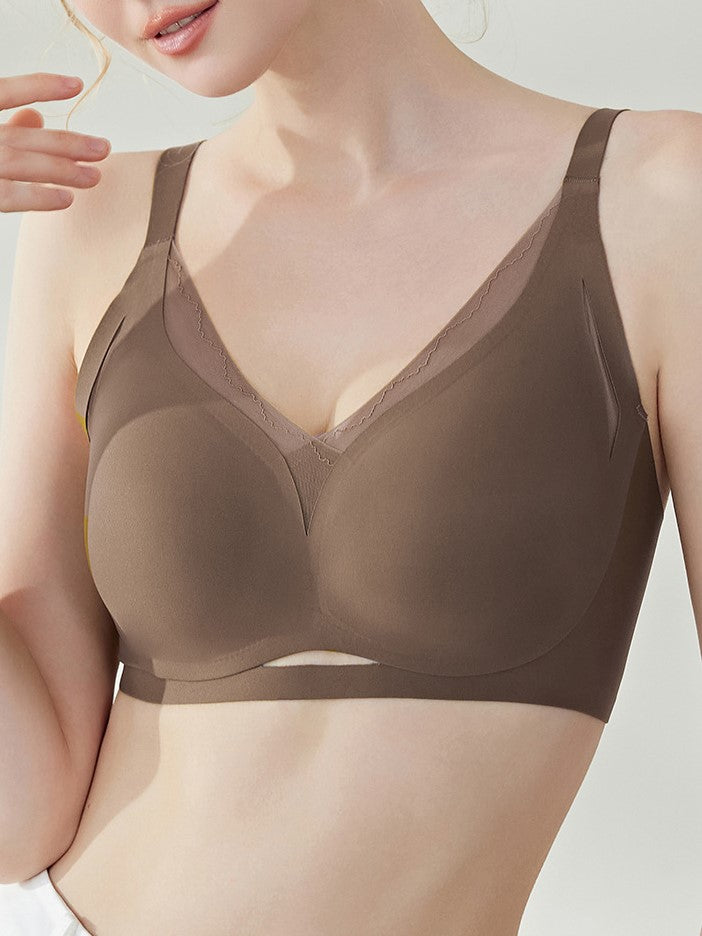 Lace Mesh Stitching Seamless Wireless Breathable Bra Peru