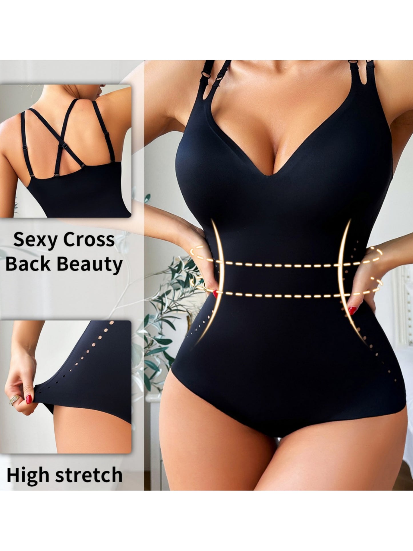 Classic Solid Color Seamless Bodysuit，Tighten the abdomen&Lift buttocks