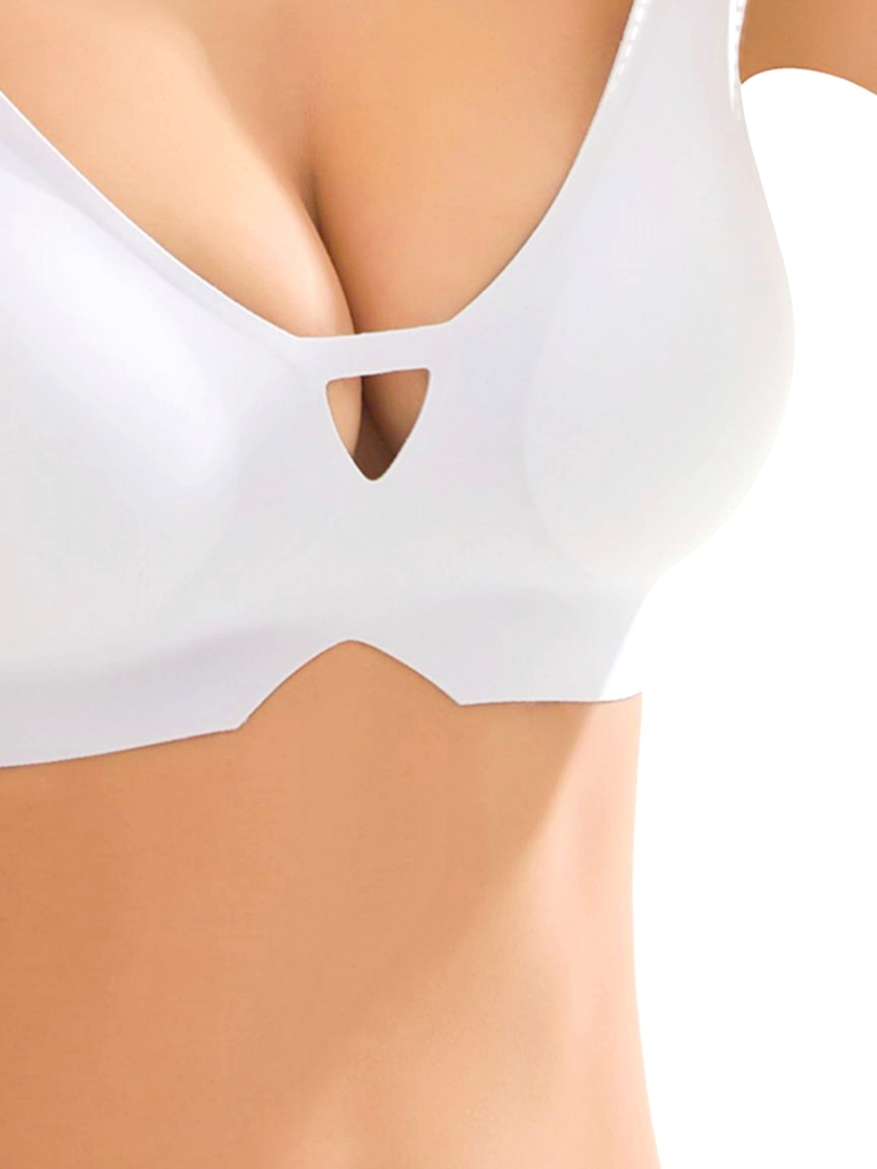 Smooth & Seamless Sexy Deep V Bra With Underwire, Gather & Side
