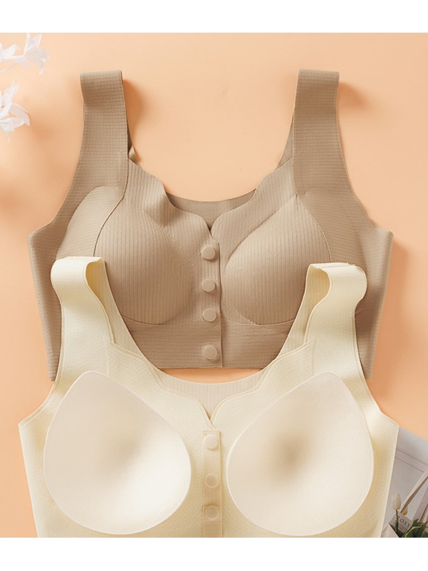 Front Closure Seamless Push Up Back Smoothing & Anti-Sagging Wireless Bra