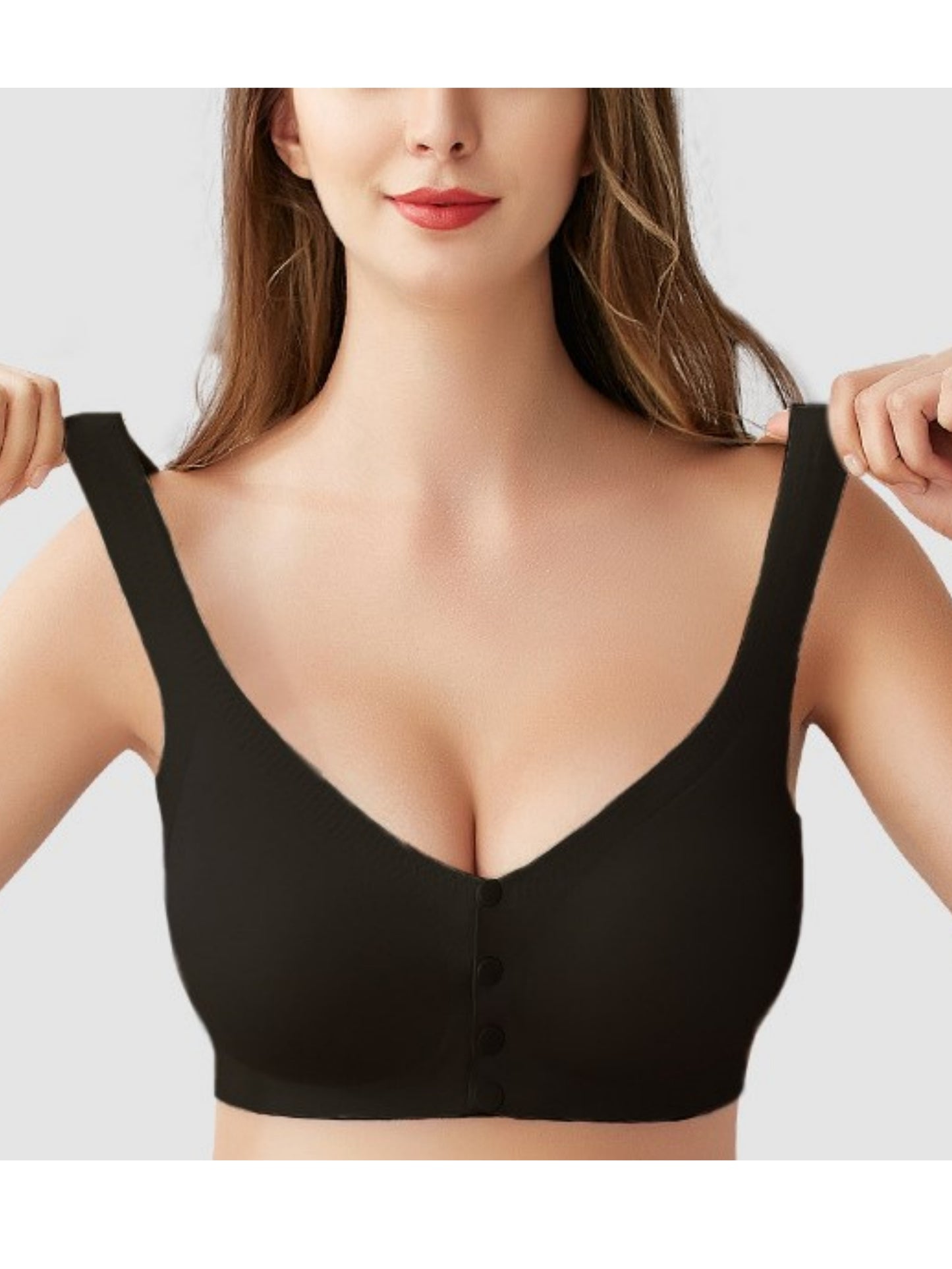 Ladies' Solid Color Front Closure Seamless Bra