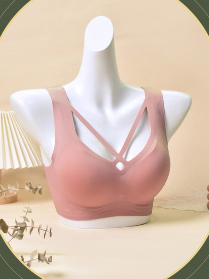 Nude Jelly Strip Support Breathable Comfort Seamless Bra