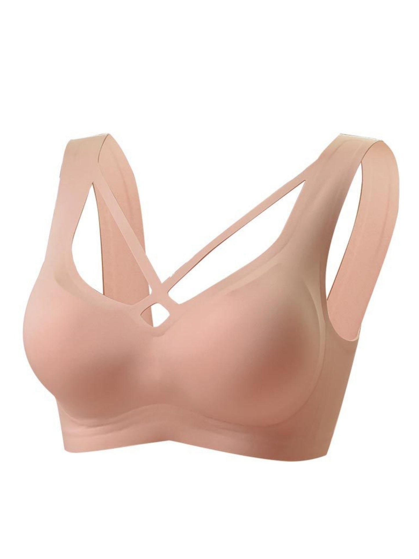 Nude Jelly Strip Support Breathable Comfort Seamless Bra Pink