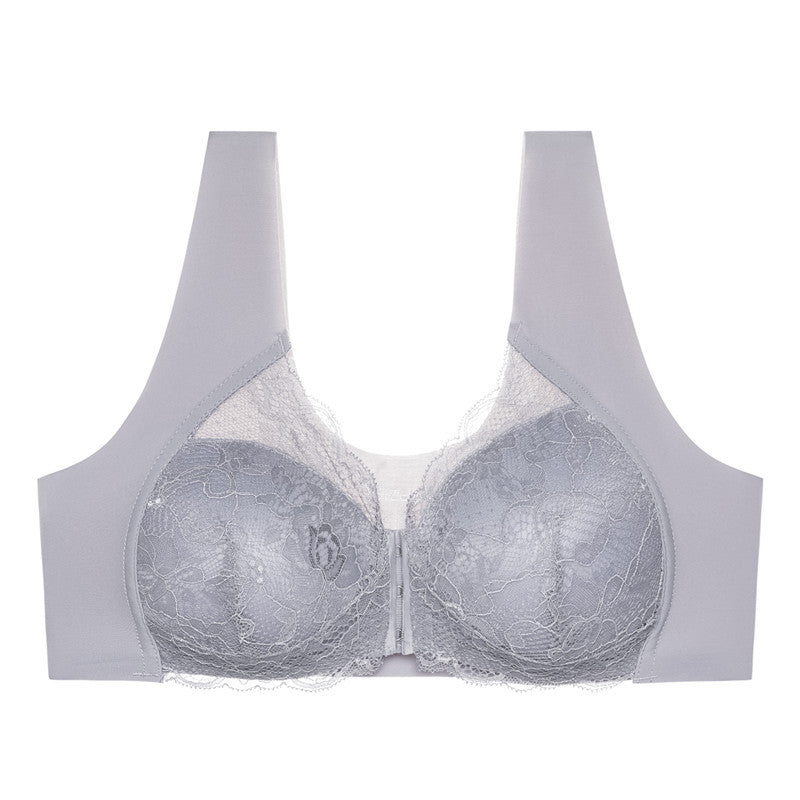 Plus Size Comfort Push Up Bra Buckle Soft Bras Lace Wirefree