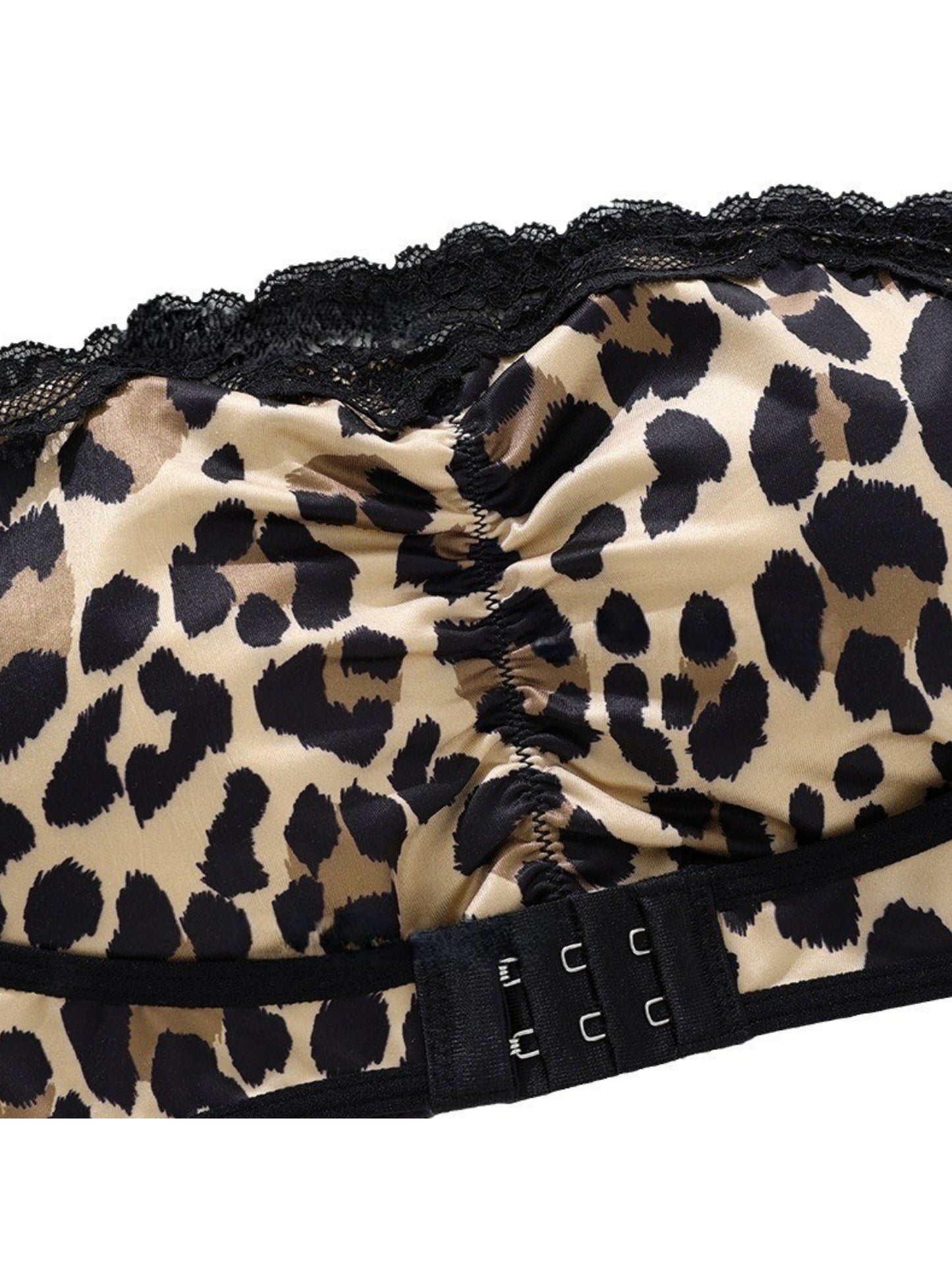 Front Closure Sexy Leopard Print Lace Push Up Backless Bra