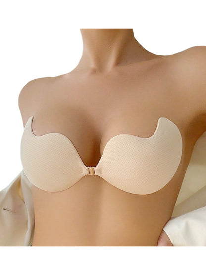 One-piece Mesh Fabric Breathable Push-up Invisible Breast Bra