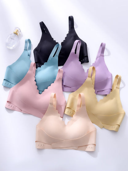 Comfortable Front Closure Seamless Wireless Push-up Bra