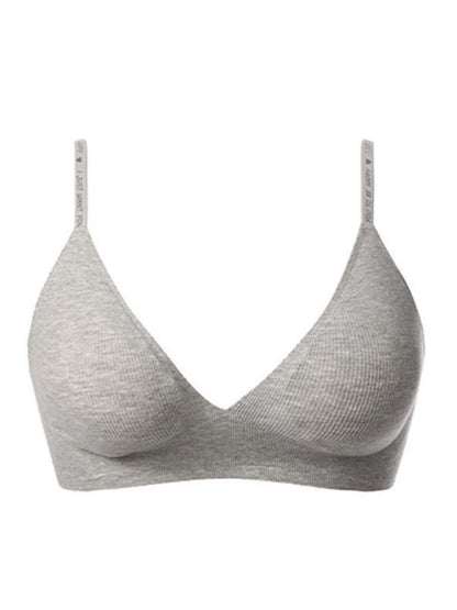 Deep V Push-up Sexy Wireless Bra Grey