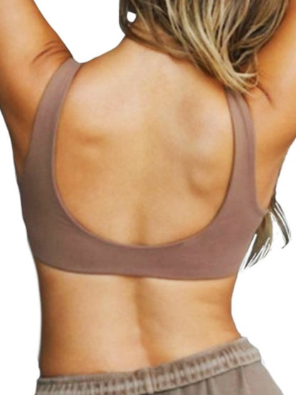 Sexy Low Support Push Up Sports Bra Tan