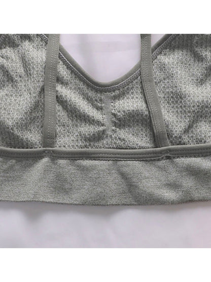 Simple Solid Wireless Bra, Comfy & Breathable Intimates Bra Gray