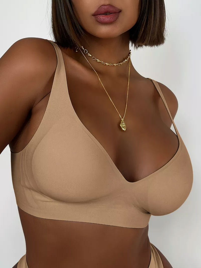 Basic French Push-up Wireless Bra Tan