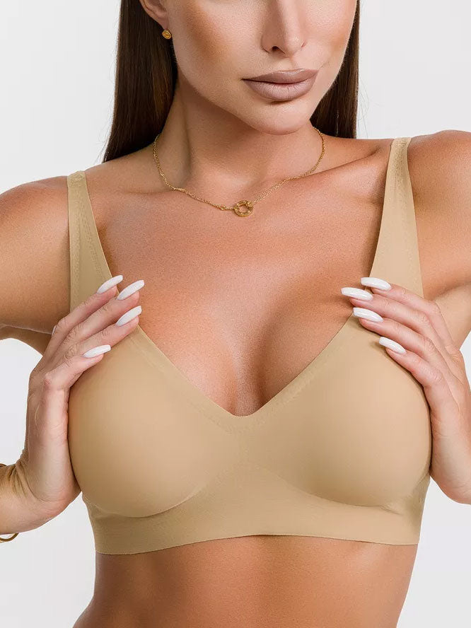 Basic French Push-up Wireless Bra Tan