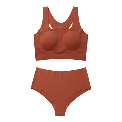 Seamless Racerback Wireless Tank Bra and Panty Set Peru