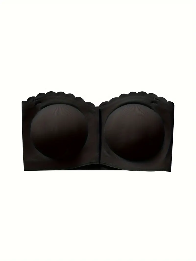 Front Closure Wireless Strapless Bra Black