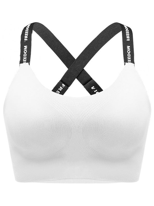 Cross-Back Strap Seamless Lifting Comfortable Sports Wireless Bra