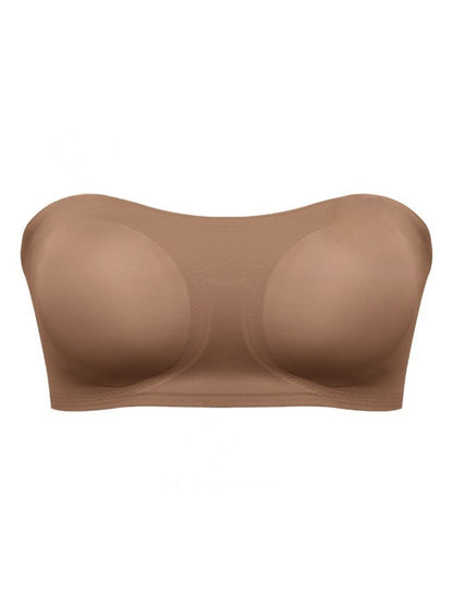 Women's Casual Seamless Simple Side Button Bandeau Bra Peru