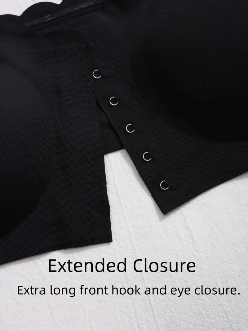 Front Closure Wireless Strapless Bra Black