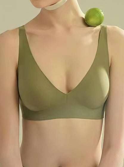 Basic French Push-up Wireless Bra Green