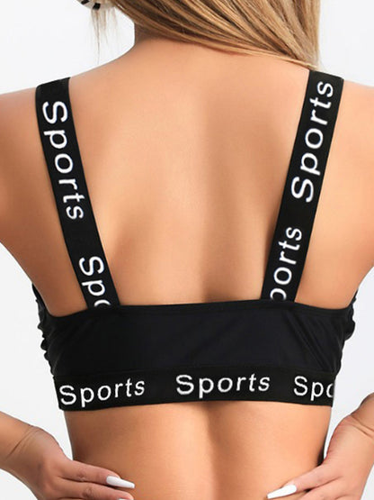 Bra-less Yoga Sports Fitness Tank Top Bra Black