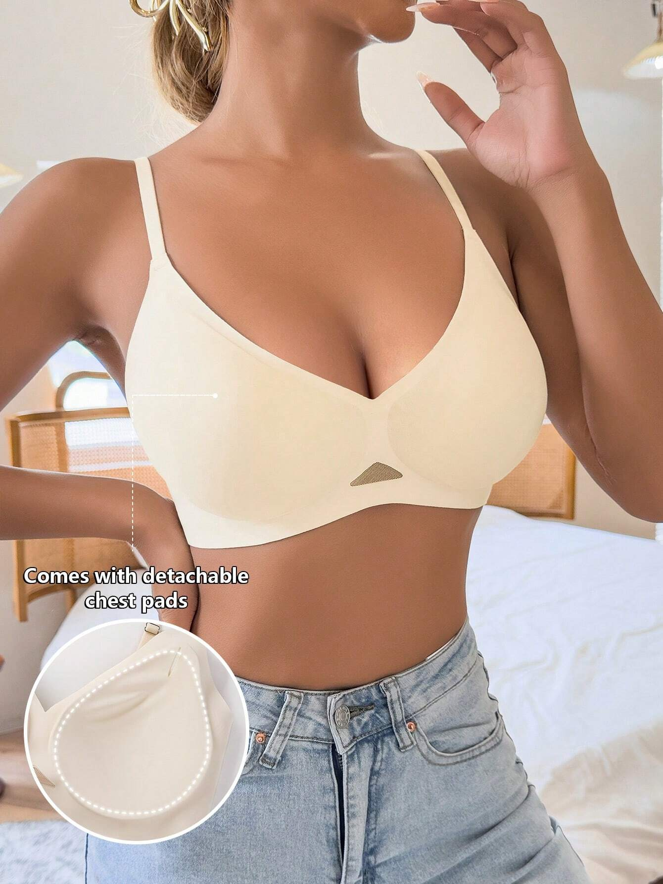 Jelly Seamless Cool & Sexy Hollow Out Gathered Bra