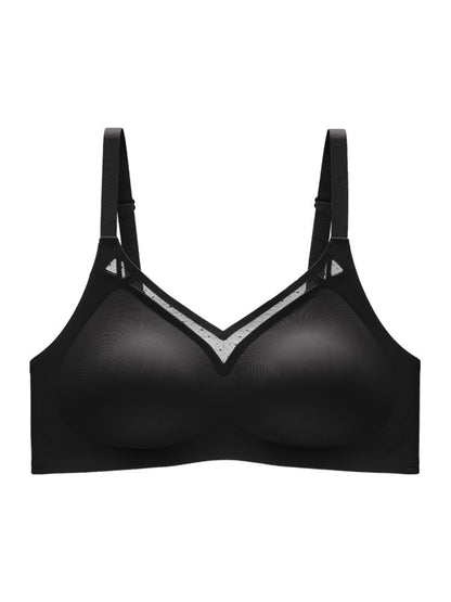 Beautiful Back Push-up Anti-sagging Side Breasts Seamless Wireless Bra Black