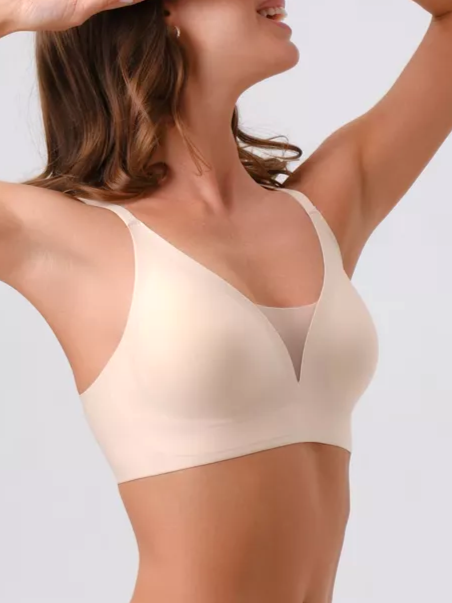 V-neck Push-up Comfortable Seamless Wireless Bra