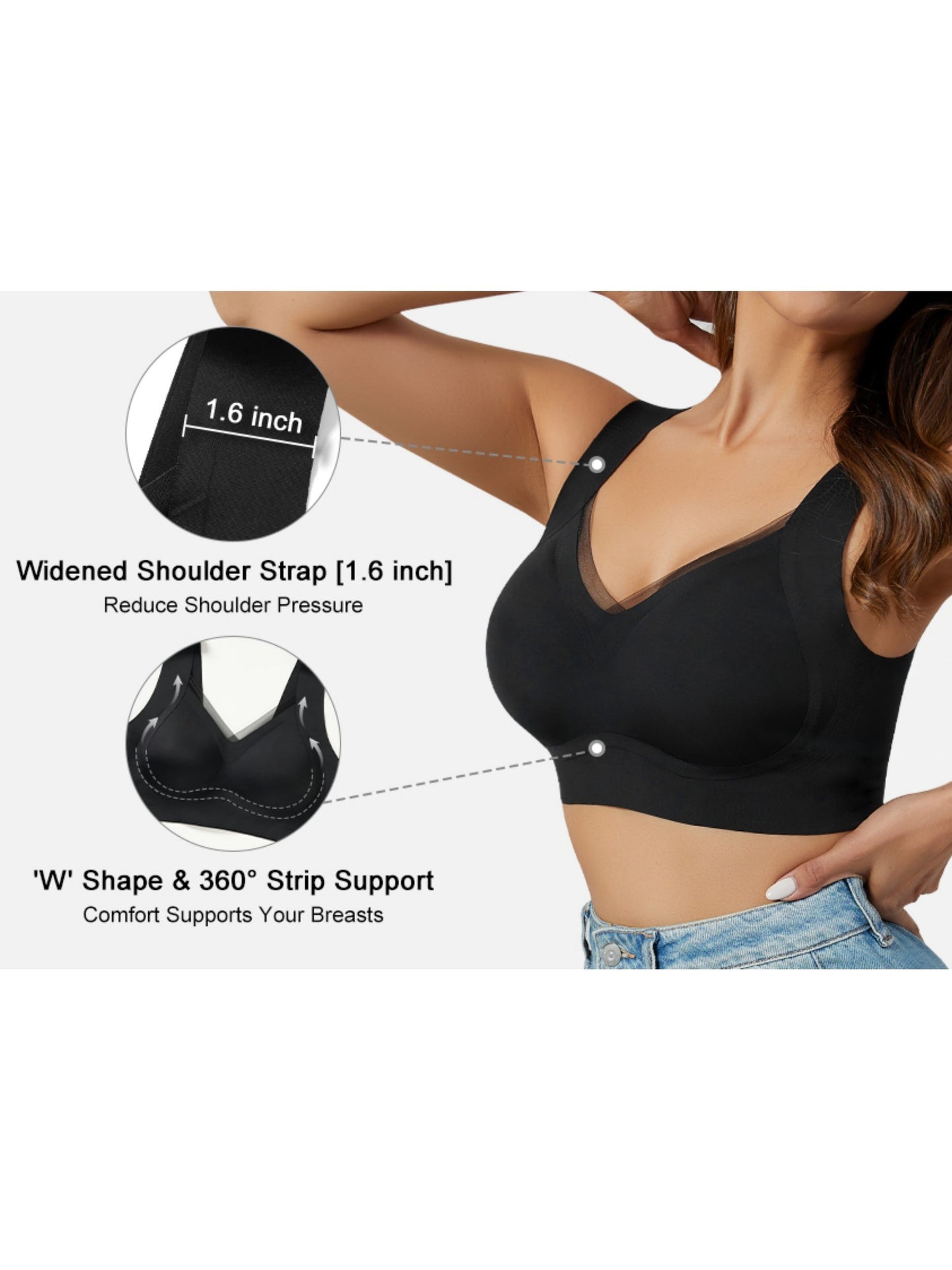 Solid Color Soft Lace Seamless Wireless Bra