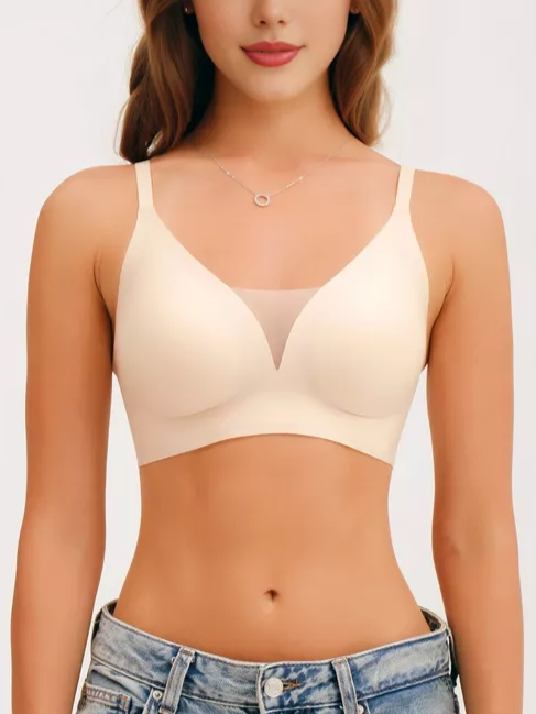 V-neck Push-up Comfortable Seamless Wireless Bra