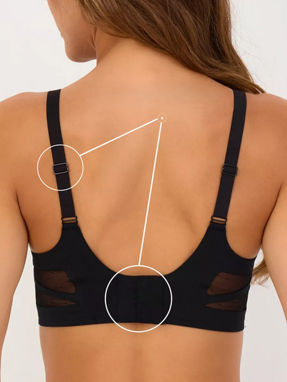 Beautiful Back Push-up Anti-sagging Side Breasts Seamless Wireless Bra Black