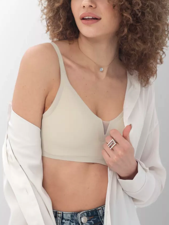 Low-neck Seamless Push-up Wieless Bra Ivory