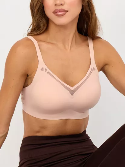 Beautiful Back Push-up Anti-sagging Side Breasts Seamless Wireless Bra Pink