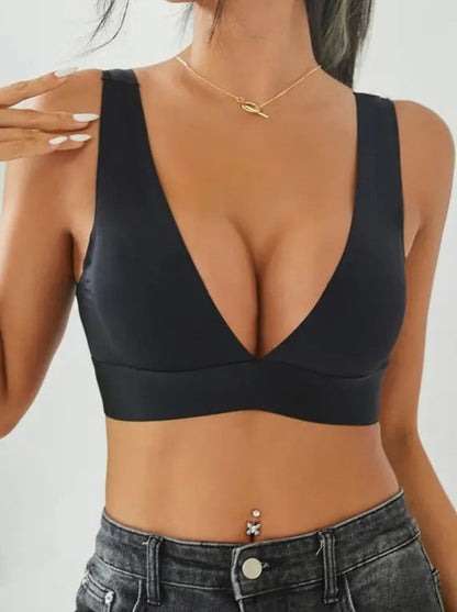 Seamless Push Up Wireless Sports Bralette Bras Black