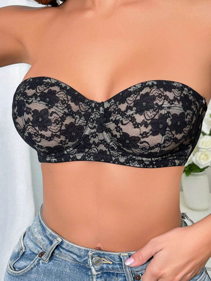 Sexy Ademende Lace Strapless Bra