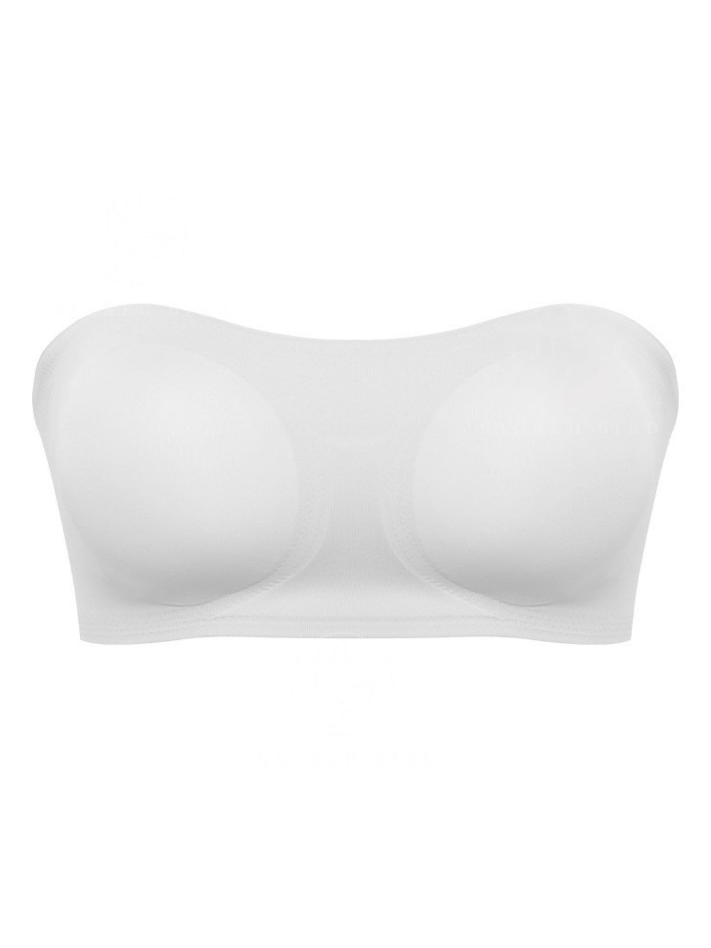 Women's Casual Seamless Simple Side Button Bandeau Bra White