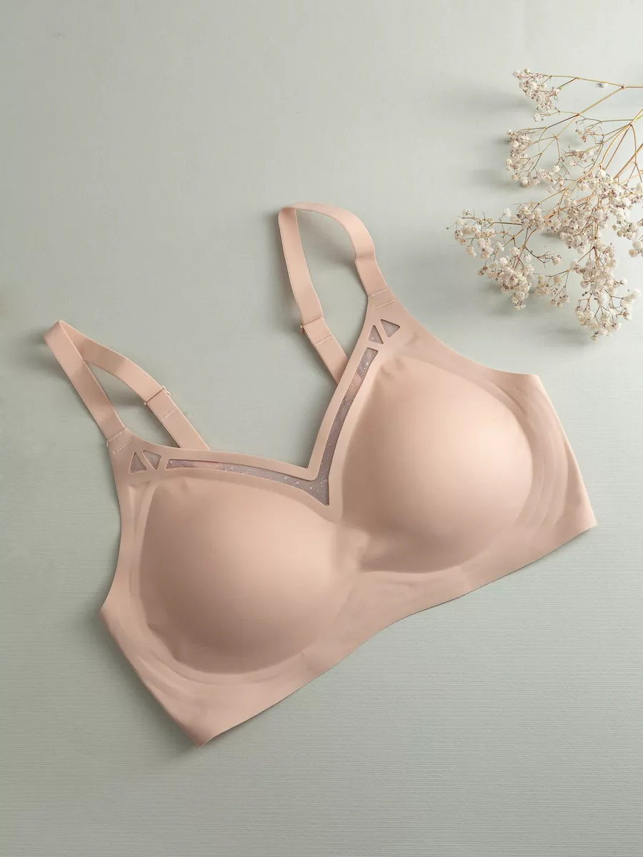 Beautiful Back Push-up Anti-sagging Side Breasts Seamless Wireless Bra Pink